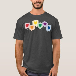 T-shirt Lgbtq Mois Amour Fierté Coeur Bulles
