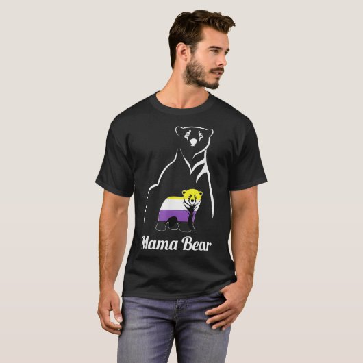 T-shirt LGBTQ NonBinary Mama Bear LGBT NonBinary Pride Enb (Devant entier)
