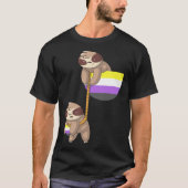 T-shirt LGBTQ Nonbinary Pride Sloth Rope Playing Nonbinary (Devant)