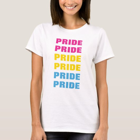 T-shirt LGBTQ Pansexual Pride texte répété personnalisable (Devant)