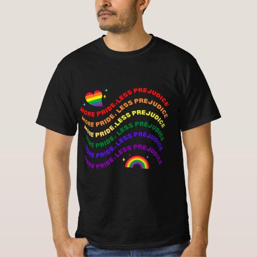 T-shirt LGBTQ plus de fierté moins de préjugés (Devant)