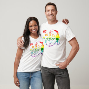 T-shirt LGBTQ Pride drapeau arc en ciel Noël Père Noël