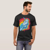T-shirt Lgbtq Pride Retro Rainbow Unicorn (Devant entier)