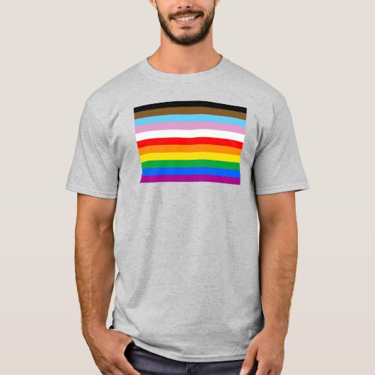 T-shirt LGBTQ+ Progrès des bandes d'indicateur (Devant)
