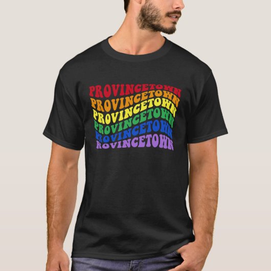 T-shirt LGBTQ Provincetown Cape Cod Gay Pride LGBT Rainbow (Devant)