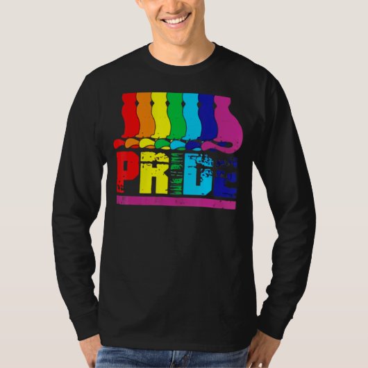 T-shirt Lgbtq Purride Ally Gay pride Rainbow Drapeau Chat  (Devant)