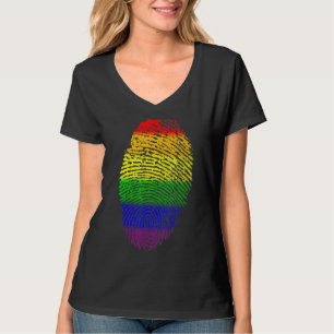 T-shirt Lgbtq Rainbow Fingerprint Mois Gay pride Lgb