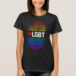 T-shirt Lgbtq Rainbow Fingerprint Mois Gay pride Lgb
