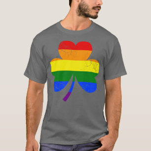 T-shirt LGBTQ Rainbow Flag Shamrock gay Lesbian Pride