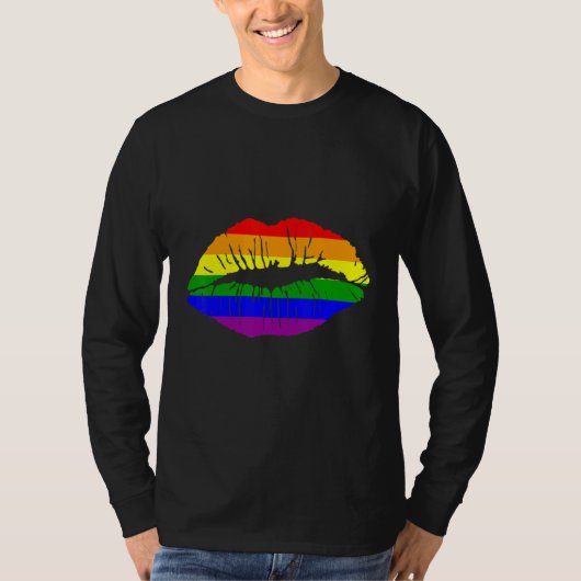 T-shirt LGBTQ Rainbow Lip Gay Pride 1 (Devant)