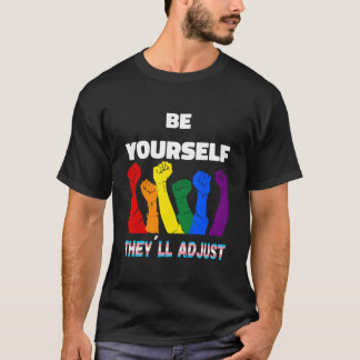 T-shirt Lgbtq Rainbow Transgender Flag Be Yourself They'Ll