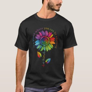 T-shirt Lgbtq Rainbow World Flower Fierté Soyez Égalité