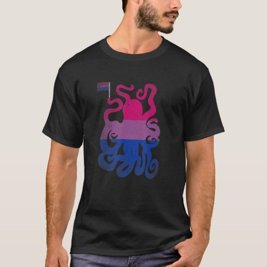 T-shirt Lgbtq Sensibilisation à la fierté bisexuelle Octop (Devant)