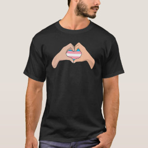 T-shirt Lgbtq Transgender Pride Drapeau Coeur main Tran