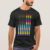 T-shirt Lgbtq Transgenre Non Binary Pan Us Flag Pride Rai (Devant)
