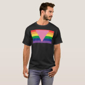 T-shirt LGBTQ+ Triangle rose sur drapeau de fierté (Devant entier)