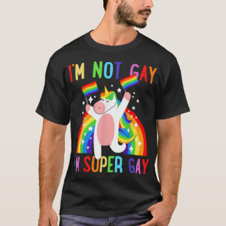 T-shirt LGBTQ Unicorn Super Gay Pride LGBT Ally Rainbow Fl