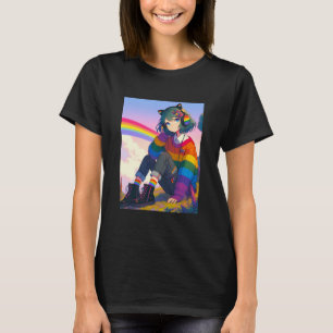 T-shirt LGBTQIA+ Anime Girl Lesbian Pride