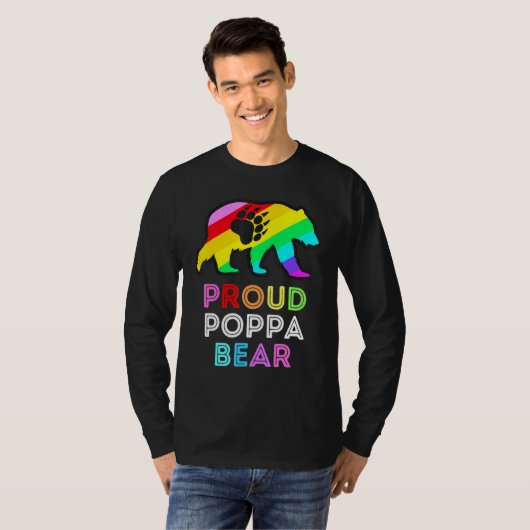 T-shirt Lgbtqia Fier Poppa Ours Gay pride Arc-En-Ciel Homm (Devant entier)