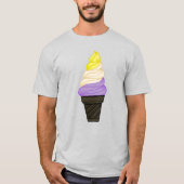 T-shirt LGBTQIA+ Pride non binaire Soft Sert Ice Cream Con (Devant)
