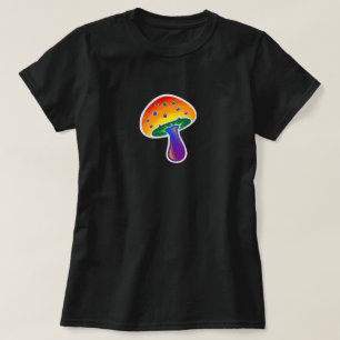 T-shirt LGBTQIA Rainbow Pride Motif de champignon