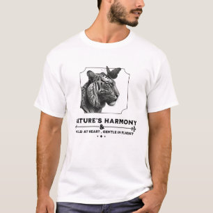 T-shirt L'harmonie de la nature, le tigre et le papillon
