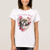 T-shirt Lhasa Apso Chien Maman Florale (Devant)