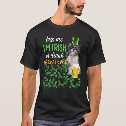 T-shirt Lhasa Apso Me Baise Je suis Irlandais Ou Irlandais (Devant)