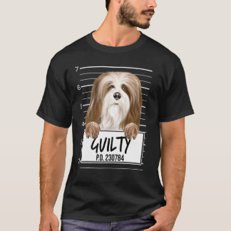 T-shirt Lhasa Apsos Mugshot Guilty Chien