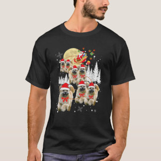 T-shirt Lhassa Apso Drôle Rindeer Noël Lune Chien Père Noë
