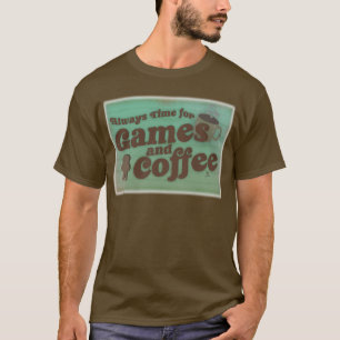 T-shirt L'heure du café et des jeux Amusants Art Vintage D