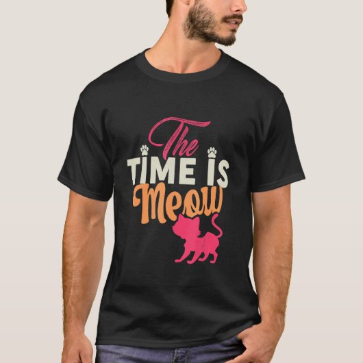 T-shirt L'Heure Est Meow Cat (Devant)