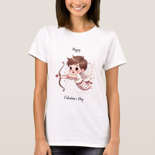 T-shirt L'Heureuse Sainte-Valentin de Cupid (Devant)