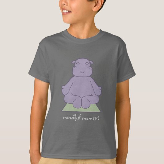 T-shirt L'hippopotame conscient de moment badine le (Devant)