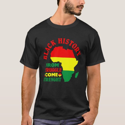 T-shirt L'histoire noire de la lutte vient force BLM Pri (Devant)
