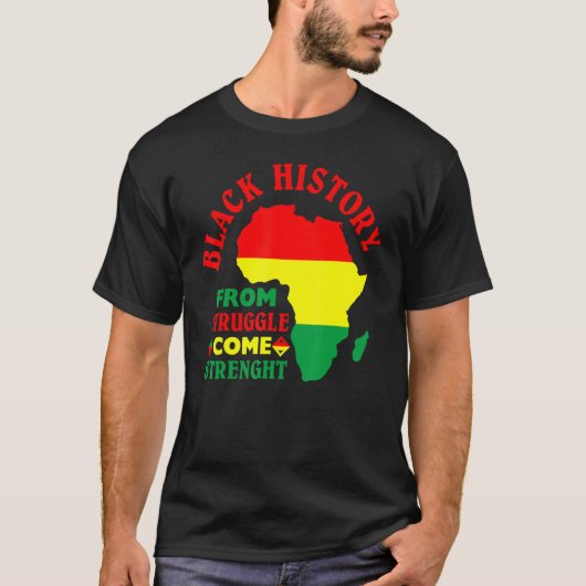T-shirt L'histoire noire de la lutte vient force BLM Pri (Devant)