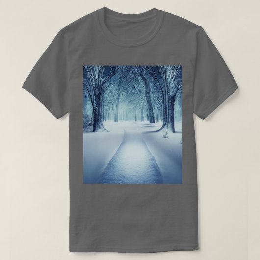 T-shirt l'hiver dans la nature (Design devant)