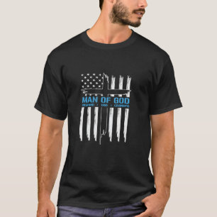 T-shirt L'Homme De Dieu Drapeau Croix-Américain Jésus Chri