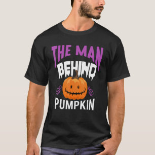 T-shirt L'Homme Derrière La Grossesse Citrouille D'Hallowe