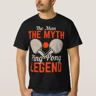 T-shirt L'homme Le Myth Ping Pong Legend Tennis De Table 