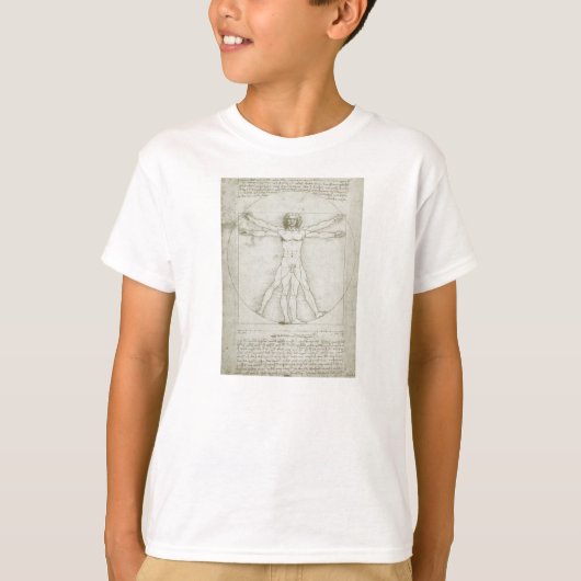 T-shirt L'homme vitruvien de Léonard de Vinci (Devant)