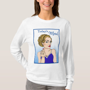 T-shirt L'humeur d'aujourd'hui, une dame rétro qui renvers
