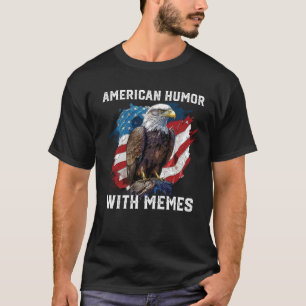 T-shirt L'Humour Américain Avec Mèmes Drapeau Patriotique