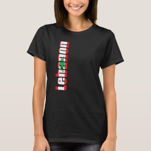 T-shirt Liban avec des couleurs de drapeau sur le côté de