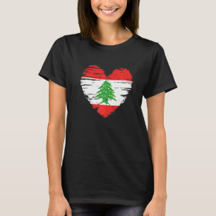 T-shirt Liban Coeur drapeau libanais Fierté libanaise
