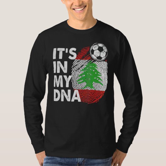 T-shirt Liban Dans Mon Adn Équipe Libanaise Drapeau Liban (Devant)