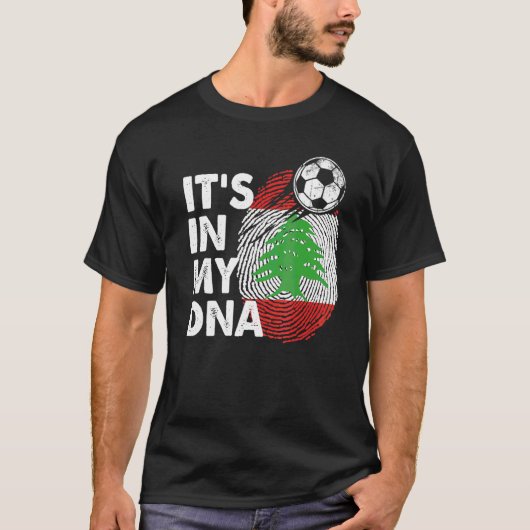 T-shirt Liban Dans Mon Adn Équipe Libanaise Drapeau Liban (Devant)