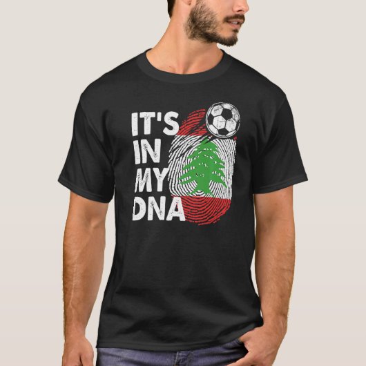 T-shirt Liban Dans Mon Adn Équipe Libanaise Drapeau Liban (Devant)