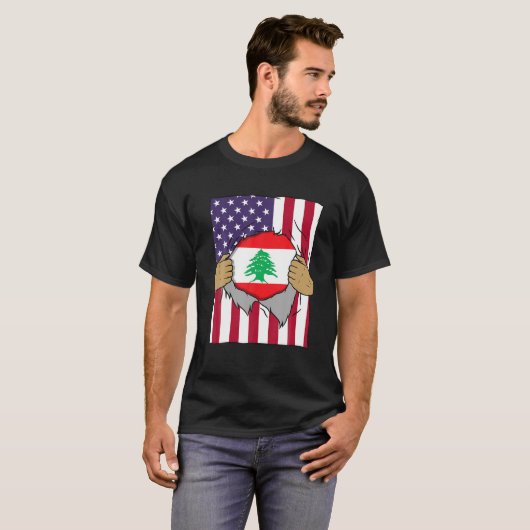T-shirt Liban Drapeau intérieur de moi Accueil Fierté liba (Devant entier)