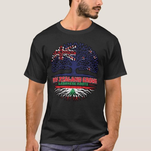 T-shirt Liban Néo-Zélandais Libanais Arbre (Devant)